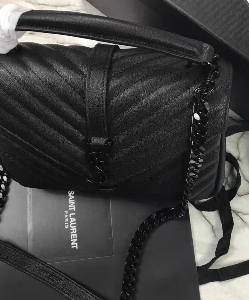 YSL Classic Medium Monogram Saint Laurent College Bag Black